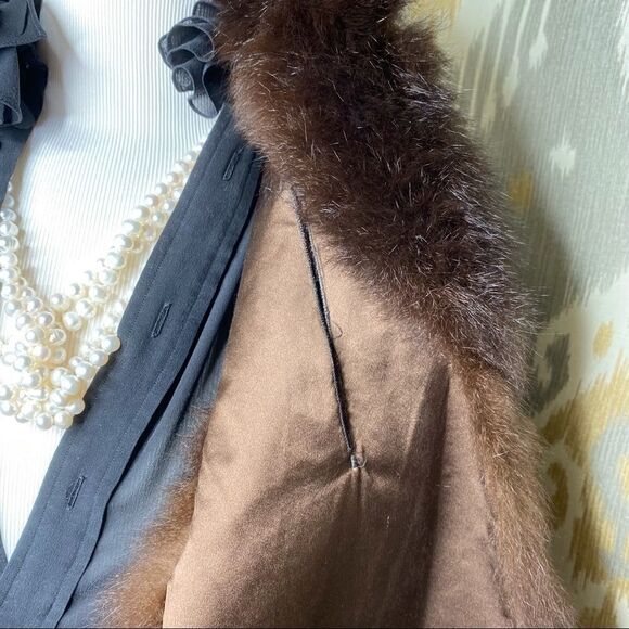 Ralph Lauren Black Label * Brown Opossum Fur Pull Through Scarf - Picture 13 of 16